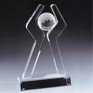Crystal Trophy with ball on the top
