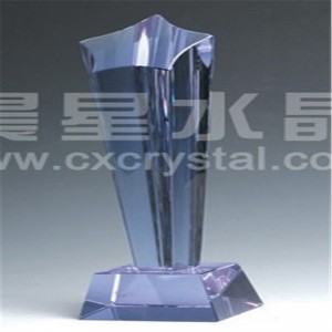 Star shape bevel crystal trophy